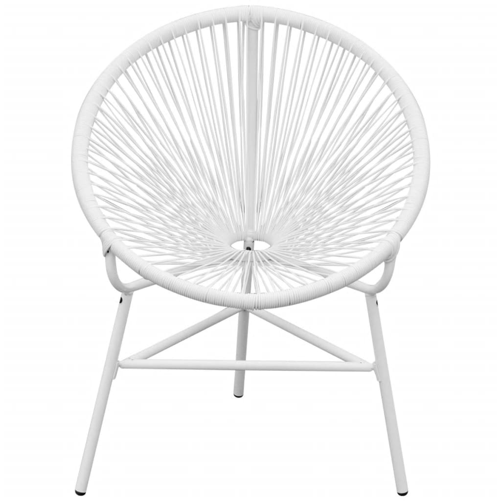D-Shop Garden String Moon Chair Poly Rattan White - Design Shop
